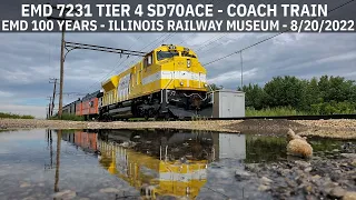 EMD 7231 T4 Ace On The Coach Train - EMD 100 Years Of Progress - Illinois Railway Museum - 8/20/2022