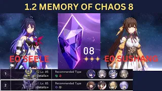 1.2 Memory of Chaos Stage 8 - E0 Seele and E0 Sushang 3 Stars Clear - Honkai Star Rail