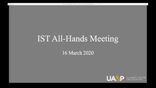 IST All-Hands Meeting - March 16, 2020
