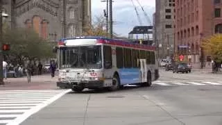 RTA NABI 40LFW BUS 2277 ON THE 81 AND 2840 ON THE 90F IN DOWNTOWN CLEVELAND OHIO