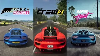 Forza Horizon 4 Vs NFSH Vs The Crew 2: Engine Sound Comparison Porsche 918 Spider