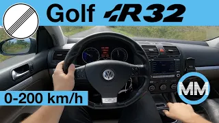 Volkswagen Golf R32 184 kW - POV Test Drive + Acceleration 0-200 km/h