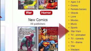 Search for comic book by Hero, Category, or Date.