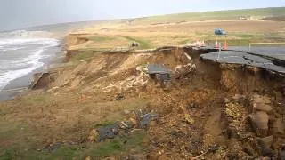 Car Park falls over cliff on coast of Isle of Wight