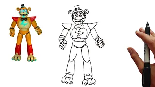 How To Draw Glamrock Freddy From FNAF - Five Nights At Freddy's Security Breach Step by Step