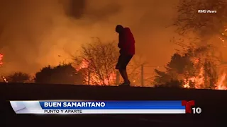 Buen samaritano entre las llamas