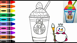 Menggambar dan Mewarnai es krim mixue | es krim mixue Drawing coloring