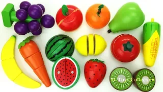 Fun Learning Names of Fruit and Vegetables with Wooden Toys Toy cutting velcro Good Education videos