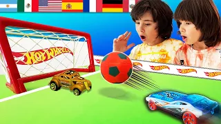 COPA MUNDIAL 🏎⚽ HOT WHEELS Track Builder ⚽🏎  RETO PENALTIS!!