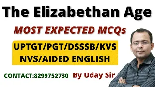 Elizabethan Age II Most Important MCQs II History Of English Literature II TGT, PGT, AIDED ,DSSSB