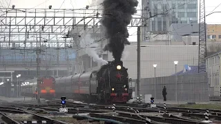 Ретро-поезда АПРЕЛЬ 2018 (паровозы П36-0218, ФД20-1679, Л-0073 и ЛВ-0233)