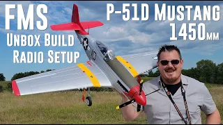FMS - P-51D Mustang Red Tail V8 - 1450mm - Unbox, Build, & Radio Setup