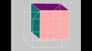 Hypercube - 3D projection, rotation & 2D view -2