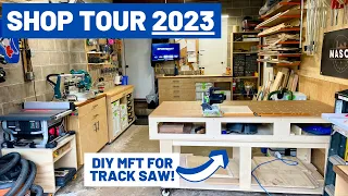 (2023) Woodworking Shop Tour // Small & Efficient One Car Garage Workshop (20' x 12')