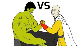 Saitama vs Hulk arm wrestling | Flipaclip Animation |