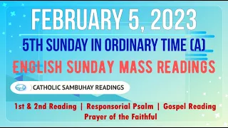 5 February 2023 English Sunday Mass Readings | 5th Sunday in Ordinary Time (A)