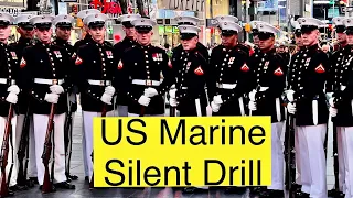 US Marine Corps Silent Drill at Times SQ NYC, Fleet Week 2022