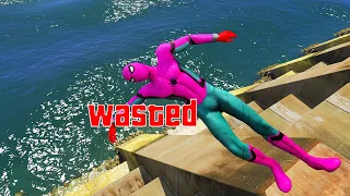 SPIDERMAN vs Bad Man: GTA 5 Epic Wasted Jumps Fails ep.65 (Euphoria Physics, Funny Moments)