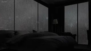 Rainy Night Luxury Apartment in New York | Heavy Rain on Window with Thunder Sounds for Sleeping