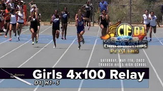 2022 TF - CIF-ss Prelims (D1) -  4x100 (Girls, 5 Heats)