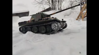 Heng Long Panther Type G 1/16 Ver 7.0, небольшой тест-драйв на снегу