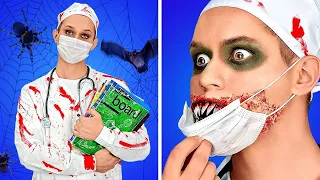 IDEAS PARA DISFRACES DE HALLOWEEN ATERRADORES || Trucos de maquillaje y bromas por 123 GO! BOYS