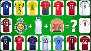Guess the SONG, favorite DRINK , JERSEY, and EMOJI,of famous football players|Ronaldo, Messi, Neymar