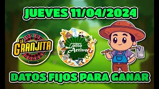 ✅ DATOS DE LOTTO ACTIVO Y LA GRANJITA PARA HOY 11/04/2024  - Tus Datos Fijos 🎯