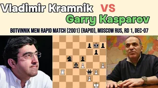 Vladimir Kramnik vs Garry Kasparov || Botvinnik Mem Rapid Match (2001) (rapid), Moscow RUS, rd 1