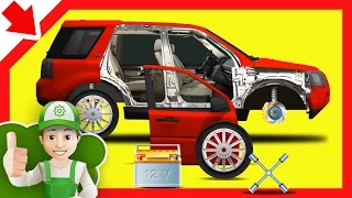 Car for children cartoon. Handy Andy repair your car for children, Cartoon about cars