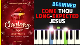 Come Thou Long-Expected Jesus I Piano Tutorial Easy Sheet Music with Letters for Beginners I SLOW