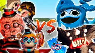 👾 ALL FNAFS 1-9 SECURITY BREACH ANIMATRONICS VS ALL POPPY PLAYTIME CHARACTERS in Garry's Mod! | Gmod