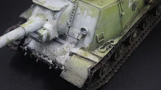 A Winter Whitewash on a tank using hairspray chipping: Tamiya ISU-152 Part 3