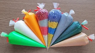 Making Crunchy Slime with Piping Bags #126