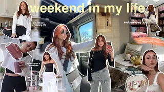 spend a weekend with me🫂♥️ (working out, traders haul, makeup routine, new hair, dinners, + chats!)