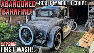 First Wash In 25 Years: Barn Find 1930 Plymouth Coupe | Satisfying Car Detailing Restoration!