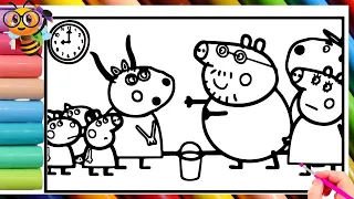 Peppa pig in school Drawing, Painting and Coloring for Kids and Toddlers || Peppa Pig coloring pages