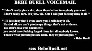BEBE BUELL VOICEMAIL "I WILL DENY IT ALL!"
