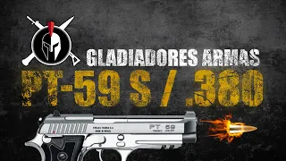 PISTOLA PT 59 INOX CALIBRE .380 + CLUBE DE TIRO GLADIADORES ARMAS