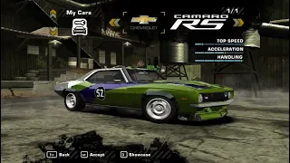 nfs most wanted - 1969 Chevrolet Camaro RS MOD Gameplay