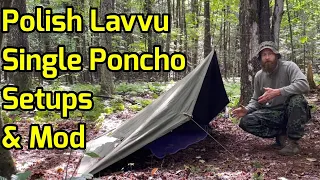 Polish Lavvu Setups  & Mod for Single Canvas Poncho Shelter