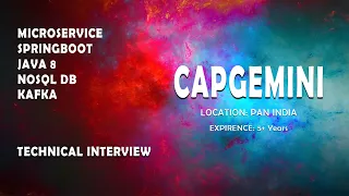 Capgemini | Java spring boot microservice | Technical Interview | Round 1