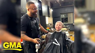 The story behind viral video of barber and young client with Down syndrome l GMA