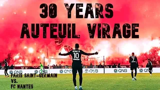 Auteuil Virage célébrer 30 Years at Paris Saint Germain PSG vs. FC Nantes 20.11.2021 pyro chore