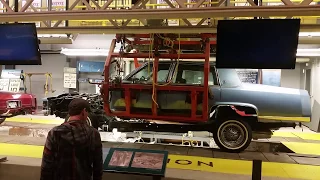 Vintage Ingersoll-Rand vehicle body drop at the Detroit Historical Museum