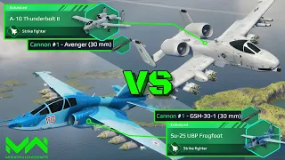 A-10 Thunderbolt II VS Su-25 UBP 'Frogfoot' | Tier 2 Strike Fighter Comparison | Modern Warships