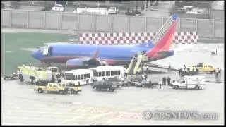 Southwest plane slides off runway