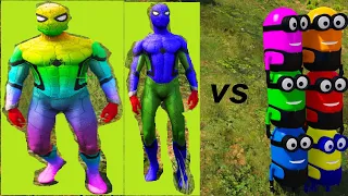 GTA 5 Funny Moments Rainbow Spiderman Vs Blue MInions (GTA 5 Euphoria Physics Funny Moments & Fails)