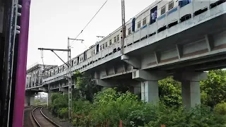 Mumbai Local Crosses Over Mumbai Local - Harbour Line Bridge Over Western Railway