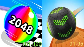 Ball Run 2048 VS Going Balls Android iOS Gameplay (Level 101-120 VS Level 91-95)